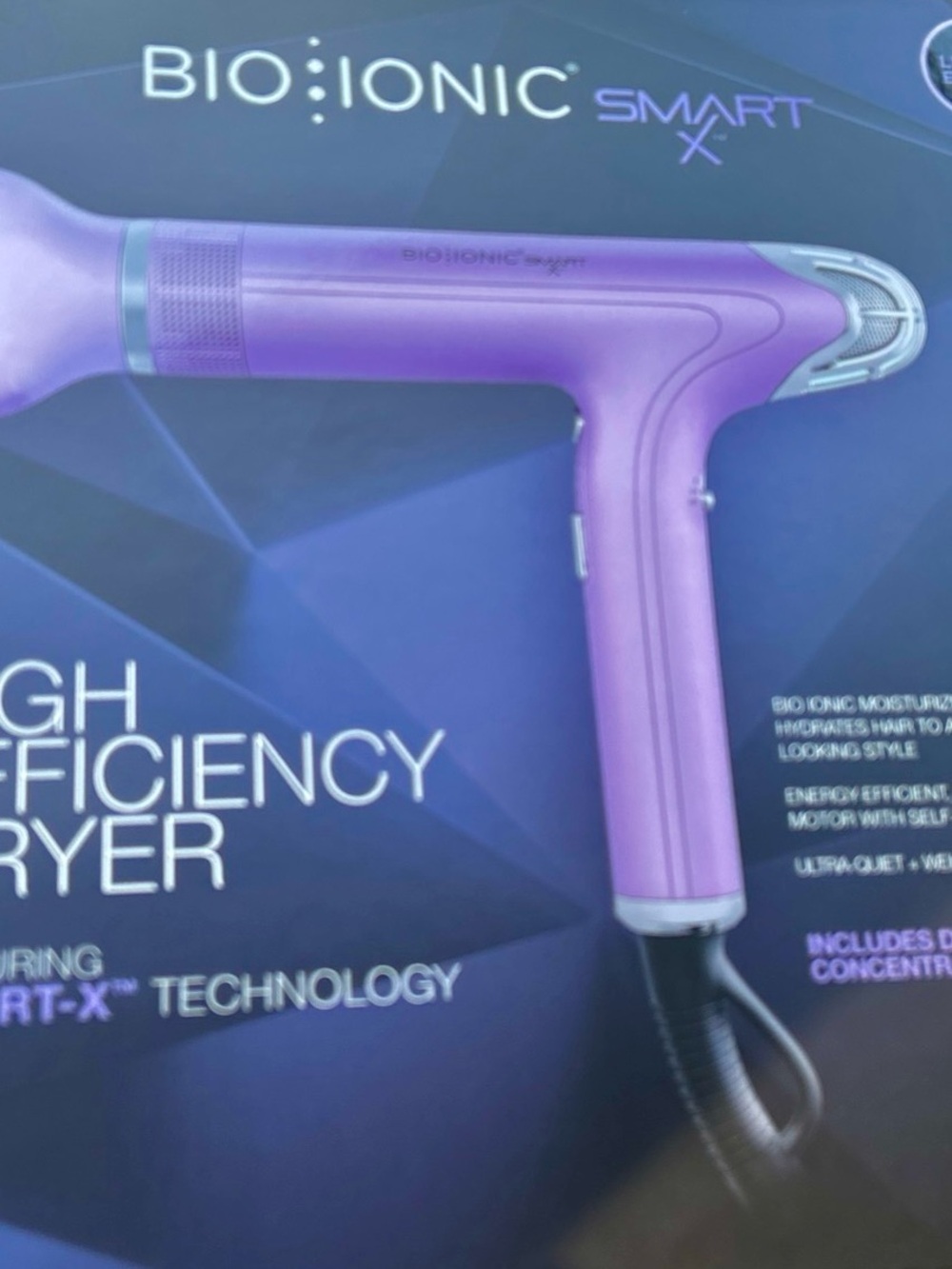 Bio Ionic Smart X Purple LIMITED EDITION High-Efficiency Hair Dryer + Diffuser